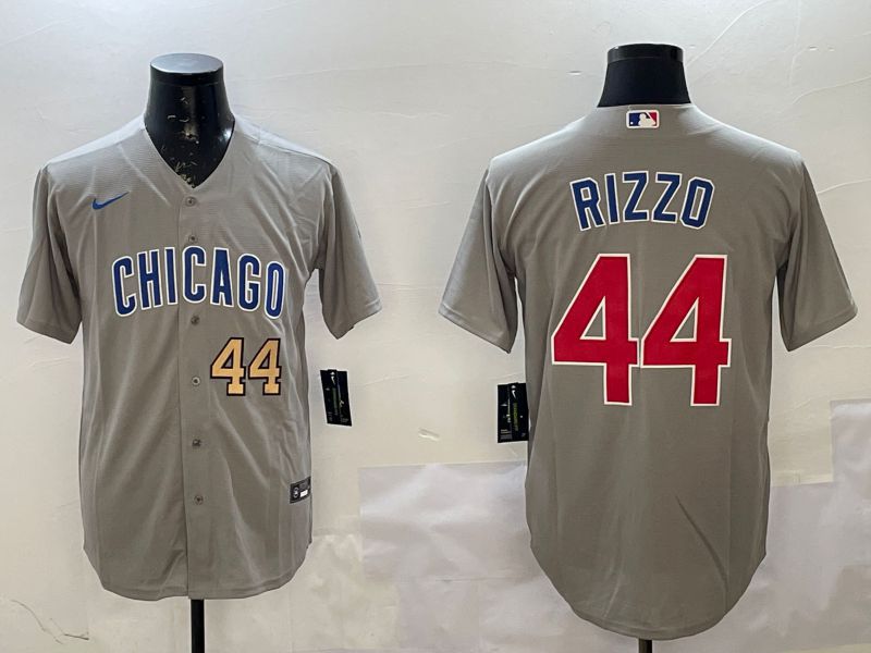 Men Chicago Cubs #44 Rizzo Grey Game 2025 Nike MLB Jersey style 3->chicago cubs->MLB Jersey